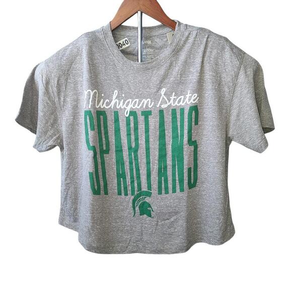 Tops - Michigan State Spartans Crop Top - Pressbox - Size Large